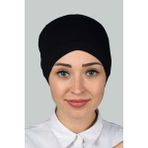 Altobeh Hazır Pratik Geçmeli Lastikli Tesettür Bone - Siyah - Standart