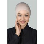 Altobeh Hazır Pratik Geçmeli Uzun Boru Tesettür Bonesi - Bej