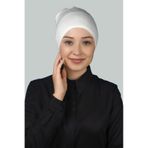 Altobeh Hazır Pratik Geçmeli Uzun Boru Tesettür Bonesi - Ekru