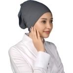 Altobeh Hazır Pratik Geçmeli Uzun Boru Tesettür Bonesi - Füme - Standart