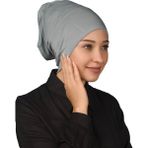 Altobeh Hazır Pratik Geçmeli Uzun Boru Tesettür Bonesi - Gri - Standart