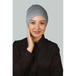 Altobeh Hazır Pratik Geçmeli Uzun Boru Tesettür Bonesi - Gri