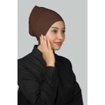 Altobeh Hazır Pratik Geçmeli Uzun Boru Tesettür Bonesi - Koyu Çikolata - Standart