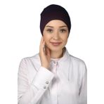 Altobeh Hazır Pratik Geçmeli Uzun Boru Tesettür Bonesi - Mürdüm