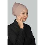 Altobeh Hazır Pratik Geçmeli Uzun Boru Tesettür Bonesi - Pudra - Standart