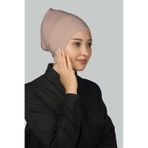 Altobeh Hazır Pratik Geçmeli Uzun Boru Tesettür Bonesi - Pudra
