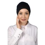 Altobeh Hazır Pratik Geçmeli Uzun Boru Tesettür Bonesi - Siyah