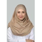 Altobeh Hazır Türban Büzgülü Pileli Pratik Eşarp Tesettür Hijab - Namaz Örtüsü - Koyu Bej