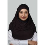 Altobeh Hazır Türban Büzgülü Pileli Pratik Eşarp Tesettür Hijab - Namaz Örtüsü - Koyu Kahverengi - Standart