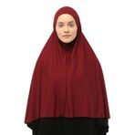 Altobeh Hazır Türban Peçeli Pratik Eşarp Tesettür Nikaplı Hijab - Namaz Örtüsü Sufle (3XL), Bordo