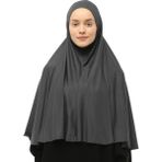 Altobeh Hazır Türban Peçeli Pratik Eşarp Tesettür Nikaplı Hijab - Namaz Örtüsü Sufle (3Xl) - Füme - Standart