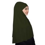 Altobeh Hazır Türban Peçeli Pratik Eşarp Tesettür Nikaplı Hijab - Namaz Örtüsü Sufle (3XL), Haki