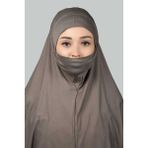 Altobeh Hazır Türban Peçeli Pratik Eşarp Tesettür Nikaplı Hijab - Namaz Örtüsü Sufle (3Xl) - Koyu Vizon - Standart