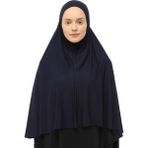 Altobeh Hazır Türban Peçeli Pratik Eşarp Tesettür Nikaplı Hijab - Namaz Örtüsü Sufle (3Xl) - Lacivert - Standart