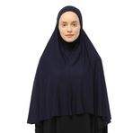 Altobeh Hazır Türban Peçeli Pratik Eşarp Tesettür Nikaplı Hijab - Namaz Örtüsü Sufle (3XL), Lacivert
