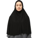 Altobeh Hazır Türban Peçeli Pratik Eşarp Tesettür Nikaplı Hijab - Namaz Örtüsü Sufle (3Xl) - Siyah - Standart