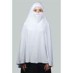 Altobeh Hazır Türban Peçeli Pratik Eşarp Tesettür Nikaplı Hijab - Namaz Örtüsü Sufle (5Xl) - Beyaz - Standart