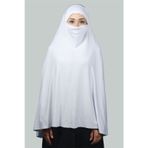 Altobeh Hazır Türban Peçeli Pratik Eşarp Tesettür Nikaplı Hijab - Namaz Örtüsü Sufle (5XL) - Beyaz