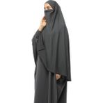 Altobeh Hazır Türban Peçeli Pratik Eşarp Tesettür Nikaplı Hijab - Namaz Örtüsü Sufle (5Xl) - Füme - Standart