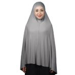 Altobeh Hazır Türban Peçeli Pratik Eşarp Tesettür Nikaplı Hijab - Namaz Örtüsü Sufle (5XL) - Gri