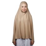 Altobeh Hazır Türban Peçeli Pratik Eşarp Tesettür Nikaplı Hijab - Namaz Örtüsü Sufle (5XL) - Koyu Bej