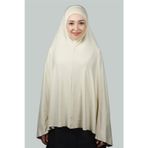 Altobeh Hazır Türban Peçeli Pratik Eşarp Tesettür Nikaplı Hijab - Namaz Örtüsü Sufle (5XL) - Krem
