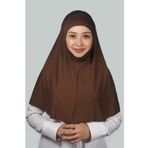 Altobeh Hazır Türban Peçeli Pratik Eşarp Tesettür Nikaplı Hijab - Namaz Örtüsü Sufle (XL) - Çikolata