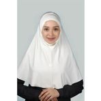 Altobeh Hazır Türban Peçeli Pratik Eşarp Tesettür Nikaplı Hijab - Namaz Örtüsü Sufle (XL) - Ekru