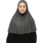 Altobeh Hazır Türban Peçeli Pratik Eşarp Tesettür Nikaplı Hijab - Namaz Örtüsü Sufle (Xl) - Füme - Standart