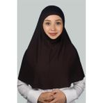 Altobeh Hazır Türban Peçeli Pratik Eşarp Tesettür Nikaplı Hijab - Namaz Örtüsü Sufle (Xl) - Koyu Kahverengi - Standart
