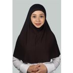 Altobeh Hazır Türban Peçeli Pratik Eşarp Tesettür Nikaplı Hijab - Namaz Örtüsü Sufle (XL) - Koyu Kahverengi