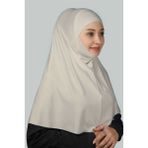 Altobeh Hazır Türban Peçeli Pratik Eşarp Tesettür Nikaplı Hijab - Namaz Örtüsü Sufle (Xl) - Koyu Krem - Standart