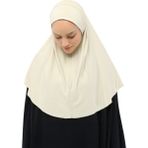 Altobeh Hazır Türban Peçeli Pratik Eşarp Tesettür Nikaplı Hijab - Namaz Örtüsü Sufle (Xl) - Krem - Standart
