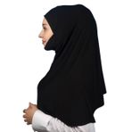 Altobeh Hazır Türban Peçeli Pratik Eşarp Tesettür Nikaplı Hijab - Namaz Örtüsü Sufle (XL) - SİYAH