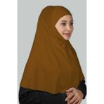 Altobeh Hazır Türban Peçeli Pratik Eşarp Tesettür Nikaplı Hijab - Namaz Örtüsü Sufle (Xl) - Taba - Standart