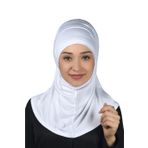 Altobeh İkili Set Pratik Eşarp Hazır Türban ve Hijab Tesettür Bonesi, Beyaz