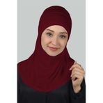 Altobeh İkili Set Pratik Eşarp Hazır Türban ve Hijab Tesettür Bonesi - Bordo