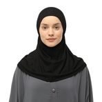 Altobeh İkili Set Pratik Eşarp Hazır Türban ve Hijab Tesettür Bonesi (Siyah)