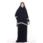 Altobeh Kadın İki Parça Likra Sandy Kumaş Dantelli Kollu Namaz Elbisesi