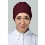 Altobeh Kadın Pratik Bağcıklı Tesettür Penye Bone Bordo