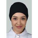 Altobeh Kadın Pratik Bağcıklı Tesettür Penye Bone Siyah
