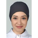 Altobeh Kadın Pratik Dikişsiz Bağcıklı Kaymayan Tesettür Penye Bone - Füme