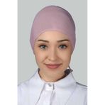 Altobeh Kadın Pratik Dikişsiz Bağcıklı Kaymayan Tesettür Penye Bone - Koyu Pembe