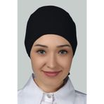 Altobeh Kadın Pratik Dikişsiz Bağcıklı Kaymayan Tesettür Penye Bone - Siyah