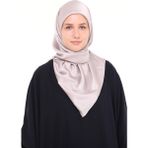Altobeh Kadın Saten Krep Düz Parlak Abiye Eşarp - Açık Vizon