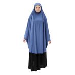 Altobeh Kadın Tesettür Medine İpeği Çarşaf Üstü Peçeli Sufle Hijab, Koyu Kot