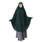 Altobeh Kadın Tesettür Medine İpeği Çarşaf Üstü Peçeli Sufle Hijab, Zümrüt Yeşili