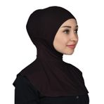 Altobeh Kadın Tesettür Pratik Boyunluklu Hijab - Sporcu Bone, Koyu Kahverengi