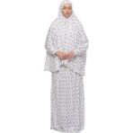 Altobeh Pratik Iki Parça Çiçek Desenli Yarasa Kollu Başörtülü Likralı Tesettür Namaz Elbisesi 992-0203 - Standart - Mor