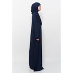 Altobeh Pratik Tek Parça Pamuklu Yarasa Kollu Tak Çıkar Başörtülü Tesettür Namaz Elbisesi Koyu Lacivert Çok Renkli